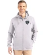 Chicago Bears Mono Cutter & Buck Roam Epic Versatility Recycled Mens Full Zip Hooded Jacket Solitare Front