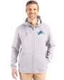 Detroit Lions Cutter & Buck Roam Epic Versatility Recycled Mens Full Zip Hooded Jacket Solitare Front