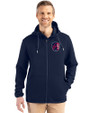 St. Louis City SC Cutter & Buck Roam Epic Versatility Recycled Mens Full Zip Hooded Jacket Navy Blue Front