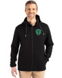 Seattle Sounders FC Cutter & Buck Roam Recycled Buttery-Soft Knit Mens Full Zip Hooded Jacket Black Front