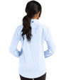 Carolina Panthers Historic Cutter & Buck Skyline Epic Confidence Recycled Gingham Womens Long Sleeve Dress Shirt  Atlas/White Back