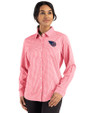 Tennessee Titans Americana Cutter & Buck Skyline Epic Confidence Recycled Gingham Womens Long Sleeve Dress Shirt  Red/White Front
