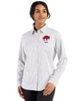 Buffalo Bills Historic Cutter & Buck Skyline Epic Confidence Recycled Gingham Womens Long Sleeve Dress Shirt  Concrete/White Front
