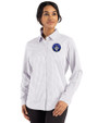 CF Montréal Cutter & Buck Skyline Epic Confidence Recycled Gingham Womens Long Sleeve Dress Shirt  Concrete/White Front