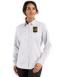 LAFC Cutter & Buck Skyline Epic Confidence Recycled Gingham Womens Long Sleeve Dress Shirt  Concrete/White Front