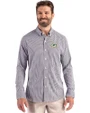 Green Bay Packers Cutter & Buck Skyline Recycled Gingham Mens Long Sleeve Button Down Dress Shirt Black/White Front