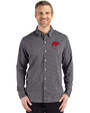 Buffalo Bills Historic Cutter & Buck Skyline Epic Confidence Recycled Gingham Mens Long Sleeve Dress Shirt Black/Elemental Grey Front