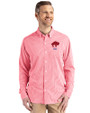 Buffalo Bills Historic Cutter & Buck Skyline Epic Confidence Recycled Gingham Mens Long Sleeve Dress Shirt Red/White Front