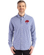 Buffalo Bills Historic Cutter & Buck Skyline Epic Confidence Recycled Gingham Mens Long Sleeve Dress Shirt Tour Blue/White Front