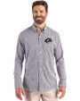 Los Angeles Rams Monochromatic Cutter & Buck Skyline Recycled Gingham Mens Long Sleeve Button Down Dress Shirt Black/White Front