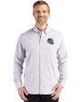 Carolina Panthers NFL Helmet Cutter & Buck Skyline Epic Confidence Recycled Gingham Mens Long Sleeve Dress Shirt Concrete/White Front