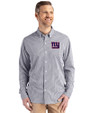 New York Giants Cutter & Buck Skyline Epic Confidence Recycled Gingham Mens Long Sleeve Dress Shirt Black/White Front