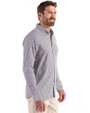 Green Bay Packers NFL Helmet Cutter & Buck Skyline Epic Confidence Recycled Gingham Mens Long Sleeve Dress Shirt Black/White Side