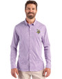 Minnesota Vikings Cutter & Buck Skyline Recycled Gingham Mens Long Sleeve Button Down Dress Shirt College Purple/White Front