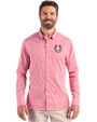 Indianapolis Colts Americana Cutter & Buck Skyline Recycled Gingham Mens Long Sleeve Button Down Dress Shirt Red/White Front