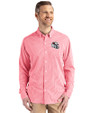 Arizona Cardinals NFL Helmet Cutter & Buck Skyline Epic Confidence Recycled Gingham Mens Long Sleeve Dress Shirt Red/White Front