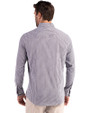 New Orleans Saints NFL Helmet Cutter & Buck Skyline Epic Confidence Recycled Gingham Mens Long Sleeve Dress Shirt Black/White Back