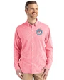 Chicago Fire FC Cutter & Buck Skyline Epic Confidence Recycled Gingham Mens Long Sleeve Dress Shirt Red/White Front