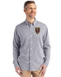 Real Salt Lake Cutter & Buck Skyline Epic Confidence Recycled Gingham Mens Long Sleeve Dress Shirt Black/White Front