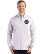 Philadelphia Union Cutter & Buck Skyline Epic Confidence Recycled Gingham Mens Long Sleeve Dress Shirt Concrete/White Front