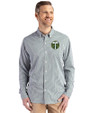 Portland Timbers Cutter & Buck Skyline Recycled Gingham Mens Long Sleeve Button Down Dress Shirt Hunter/White Front