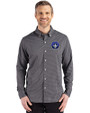 CF Montréal Cutter & Buck Skyline Epic Confidence Recycled Gingham Mens Long Sleeve Dress Shirt Black/Elemental Grey Front