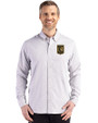 LAFC Cutter & Buck Skyline Recycled Gingham Mens Long Sleeve Button Down Dress Shirt Concrete/White Front