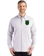 Austin FC - Cutter & Buck Skyline Recycled Gingham Mens Long Sleeve Button Down Dress Shirt Concrete/White Front
