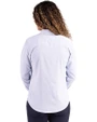 Los Angeles Chargers Historic Cutter & Buck Skyline Recycled Pinstripe Womens Long Sleeve Spread Collar Dress Shirt Pale Blue/White Back
