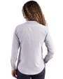 Columbus Crew Cutter & Buck Skyline Epic Confidence Recycled Pinstripe Womens Long Sleeve Dress Shirt  Elemental Grey/White Back