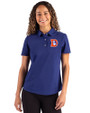 Denver Broncos Historic Cutter & Buck Advantage Refresh Recycled Cotton-Blend Pique Womens Polo Tour Blue Front