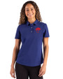 Buffalo Bills Historic Cutter & Buck Advantage Refresh Recycled Cotton-Blend Pique Womens Polo Tour Blue Front