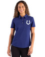 Indianapolis Colts Cutter & Buck Advantage Refresh Epic Confidence Recycled Womens Tri-Blend Pique Polo Tour Blue Front