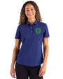 Seattle Sounders FC Cutter & Buck Advantage Refresh Recycled Cotton-Blend Pique Womens Polo Tour Blue Front