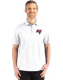 Tampa Bay Buccaneers Cutter & Buck Advantage Refresh Epic Confidence Recycled Mens Big & Tall Tri-Blend Pique Polo White Front