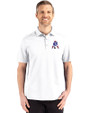 New England Patriots Historic Cutter & Buck Advantage Refresh Epic Confidence Recycled Mens Big & Tall Tri-Blend Pique Polo White Front