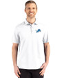 Detroit Lions Cutter & Buck Advantage Refresh Epic Confidence Recycled Mens Big & Tall Tri-Blend Pique Polo White Front