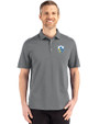 Los Angeles Chargers Historic Cutter & Buck Advantage Refresh Epic Confidence Recycled Mens Big & Tall Tri-Blend Pique Polo Elemental Grey Front
