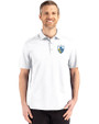 Los Angeles Chargers Historic Cutter & Buck Advantage Refresh Epic Confidence Recycled Mens Big & Tall Tri-Blend Pique Polo White Front