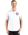 Indianapolis Colts Americana Cutter & Buck Advantage Refresh Epic Confidence Recycled Mens Big & Tall Tri-Blend Pique Polo White Front