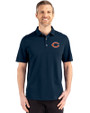 Chicago Bears Cutter & Buck Advantage Refresh Epic Confidence Recycled Mens Big & Tall Tri-Blend Pique Polo Liberty Navy Front
