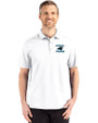 Carolina Panthers Historic Cutter & Buck Advantage Refresh Epic Confidence Recycled Mens Big & Tall Tri-Blend Pique Polo White Front
