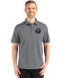 Inter Miami CF Cutter & Buck Advantage Refresh Epic Confidence Recycled Mens Big & Tall Tri-Blend Pique Polo Elemental Grey Front