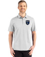 San Jose Earthquakes Cutter & Buck Advantage Refresh Epic Confidence Recycled Mens Big & Tall Tri-Blend Pique Polo CONCRETE Front