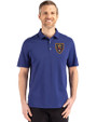 Real Salt Lake Cutter & Buck Advantage Refresh Epic Confidence Recycled Mens Big & Tall Tri-Blend Pique Polo Tour Blue Front