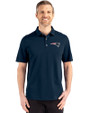 New England Patriots Cutter & Buck Advantage Refresh Epic Confidence Recycled Mens Big & Tall Tri-Blend Pique Polo Liberty Navy Front