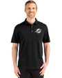 Miami Dolphins Cutter & Buck Advantage Refresh Epic Confidence Recycled Mens Big & Tall Tri-Blend Pique Polo Black Front