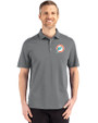 Miami Dolphins Historic Cutter & Buck Advantage Refresh Recycled Cotton-Blend Pique Mens Big & Tall Polo Elemental Grey Front