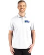 Seattle Seahawks Historic Cutter & Buck Advantage Refresh Epic Confidence Recycled Mens Big & Tall Tri-Blend Pique Polo White Front
