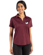 Arizona Cardinals Historic Cutter & Buck Coastline Recycled Double Peached Womens Dolman Polo Bordeaux Front